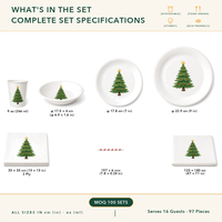 Lot de Vaisselle de Noël Biodégradable Gaufrée en Gros – 97 Pièces/16 Sets (Assiettes, Serviettes, Gobelets) – Personnalisation du Logo pour Distributeurs