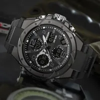 Jam Tangan Olahraga Pria SANDA 739 Tahan Air Bermerek, Layar Ganda Digital Quartz untuk Pria Montre Relojes De Luxe Uhr