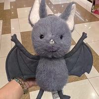 Boneka Kelelawar Abu-abu Lucu, Mainan Hewan Kelelawar Isi Dakron Lembut, Figur Boneka Dekorasi Halloween Hadiah Grosir