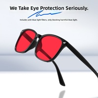 Lunettes de sommeil anti-lumière bleue à verres rouge-orange 99% pour la sécrétion de mélatonine, monture optique PC, design carré à clous de riz