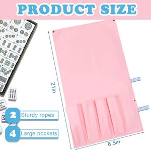 Sac de transport spacieux pour Mahjong américain, en polyester, robuste, portable, avec grande poche, adapté aux supports de Mahjong, ensemble complet - Product Image 3