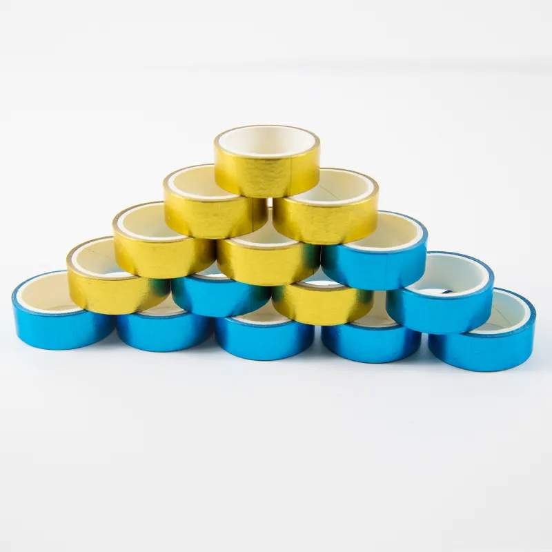 Custom Rolls Goudfolie Washi Tape Metallic Diy Craft Maskeerpapier Goudkleurig Meerdere Verpakt Voor Huisdecoratie Kantoorgebruik