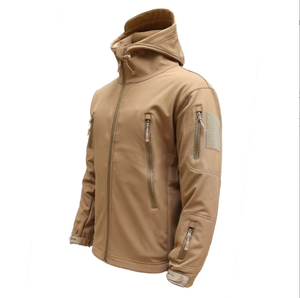 Veste coupe-vent d'extérieur pour homme, veste de camping à coque souple pour la randonnée et l'alpinisme avec capuche - Product Image 1