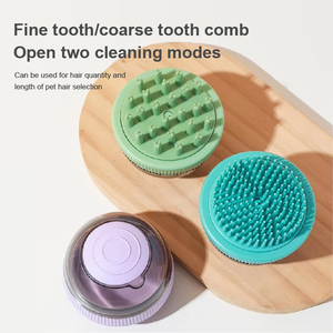 หวีอาบน้ำสัตว์เลี้ยงสามารถเพิ่มเจลอาบน้ำสัตว์เลี้ยงทำความสะอาดและดูแลขนแปรงขนแมวออกแบบทำความสะอาดด้วยตัวเอง - Product Image 5