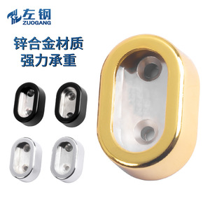 Zuogang Zinc Alloy <b>Clothes</b> Rod Support Wall Mount Wardrobe Hardware Black Silver <b>Gold</b> With Rubber Ring - Product Image 1