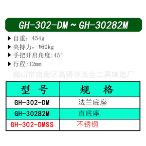 Highdehua Gh-302-Fm Push Pull <b>Quick</b> <b>Clamp</b> Tooling Fixture Welding Clamping Device - Product Image 5