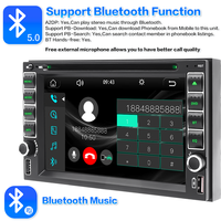 Reproductor de DVD para Auto Ipposter de 6.2 Pulgadas y 2 Din, Radio Universal Android para Auto con GPS, Navegación, Reproductor Multimedia MP3 MP4