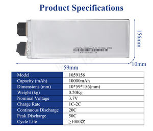 Nhà máy tùy chỉnh 10000mAh 3. 7v3.8v 20c50c hiệu suất cao mạnh mẽ Lipo Lithium Ion pin di động cho Drone mô hình máy bay UAV - Product Image 3