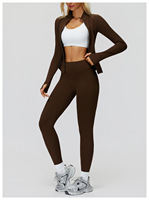 Ensemble de survêtement pour femme, veste à col montant avec fermeture éclair intégrale et pantalon évasé, idéal pour le sport, le fitness et le yoga, collection automne-hiver