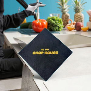 Guardanapos de Papel Descartáveis Personalizados Dourados para Coquetel, Estilo Saco, com Logotipo Impresso, de Polpa de Madeira Virgem, para Casamentos e Ocasiões Especiais - Product Image 4