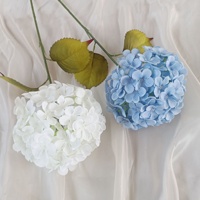 PT-HY006 Hydrangea artificielle en soie à 5 têtes multicolores pour la décoration de mariage