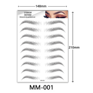 Plantillas Adhesivas Temporales para Tatuajes de Cejas, 50 Tipos, Hojas de Maquillaje Impermeables para Microblading de Cejas - Product Image 6