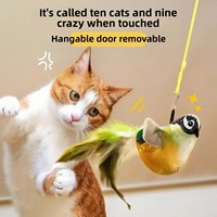 Vente en gros oiseau volant chat chien jouet simulation gazouillis chat haute qualité Teaser jouet doux peluche oiseau pour chats d'intérieur