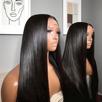 Peluca frontal de encaje HD transparente sin pegamento con cutículas alineadas, grado salón estadounidense, cabello humano virgen vietnamita liso SDD