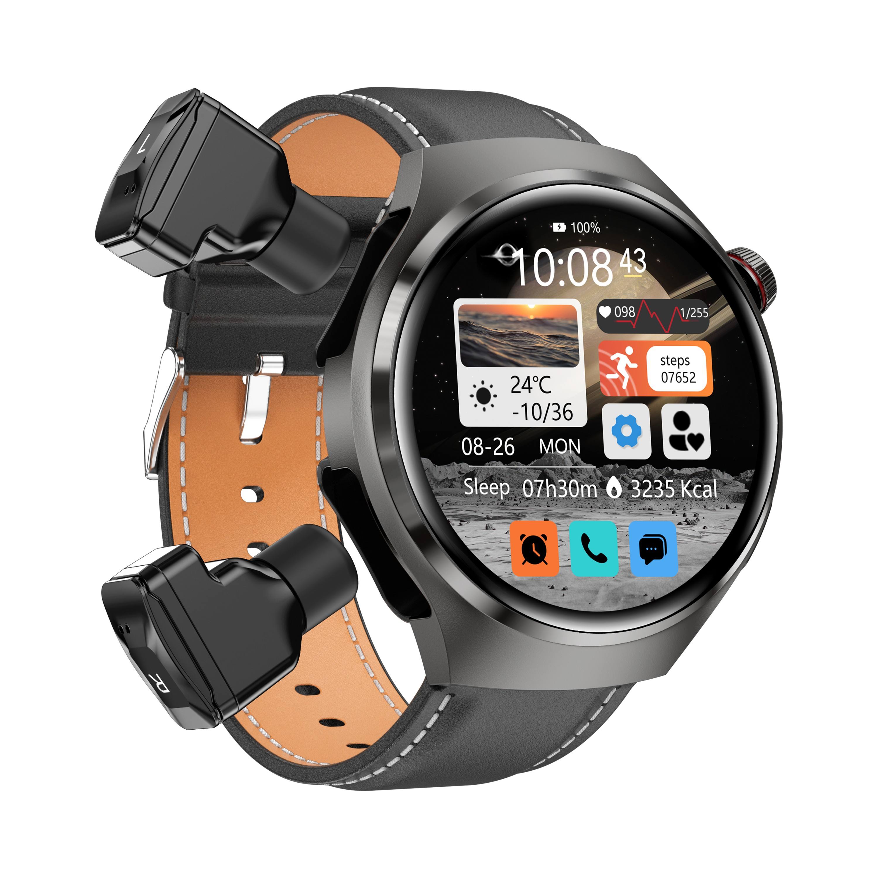 2026 DK56 2 in 1 Smart Watch BT Call SOS Fitness Tracker GPS Compass Smart Watch for Men Women with Wireless Earphone