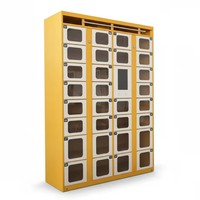Casier de livraison de repas chauffant intelligent avec serrure électronique, porte transparente, durable, résistant à la rouille, conception en acier assemblée, montage au sol