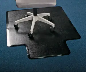Tapis de chaise en PVC noir pour tapis protecteur de sol pour chaise de bureau