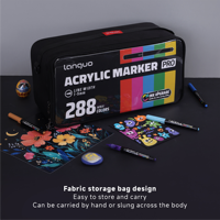 LANGUO – Lot de 288 marqueurs acryliques liquides à pigments intenses, gamme complète de couleurs, kit de papeterie artistique