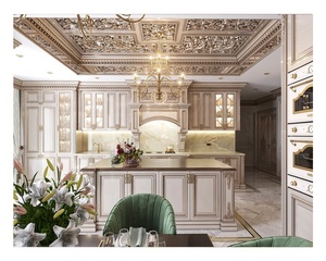 Kabinet dapur kayu padat kenari mewah Modern Amerika Set lengkap untuk dirakit dengan Pulau - Product Image 2