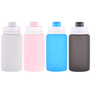 Botella de Agua Plegable de Silicona, Gran Capacidad, Botella Deportiva, para Campamento al Aire Libre, Unisex, Azul, Rosa, Gris, Negro - Product Image 5