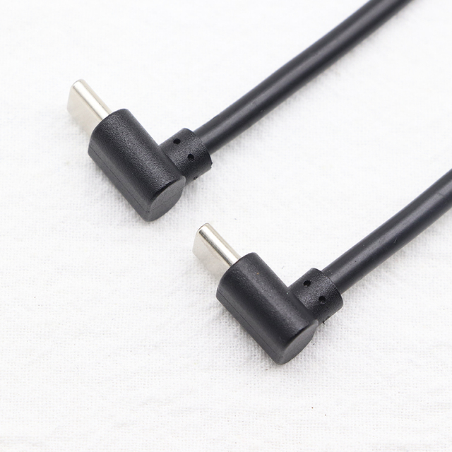 Factory Customized 90 Degree up Down Angled USB C Charging Cable USB 2.0 Type C Male to Male Cable