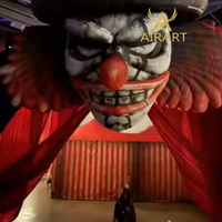 Modèle de Clown Maléfique Gonflable Géant, Sculpture Gonflable Personnalisée de Clown d'Horreur pour Décoration de Scène de Concert et Maison Hantée