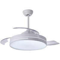 Lámpara de Techo Retráctil de Estilo Europeo, Ventilador de Techo LED Moderno con Control Remoto y Luz Decorativa