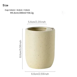 200ml Retro Coarse Pottery Handheld Ceramic Coffee <b>Cup</b> Minimalist Design Solid Color Office Home Use <b>Cup</b> - Product Image 5