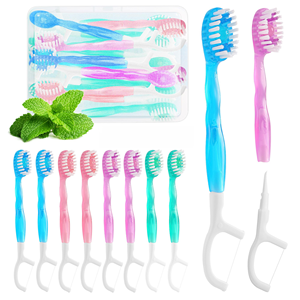 Mini brosse à dents en plastique à perles éclatantes, emballage individuel, poils souples, voyage d'affaires, portable, jetable, pour des dents fraîches et propres - Product Image 1