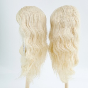 Peluca de fibra <span class=keywords><strong>Mohair</strong></span> <span class=keywords><strong>para</strong></span> muñeca BJD, fibra resistente al calor, color blanco leche, BJD <span class=keywords><strong>para</strong></span> muñeca, 25cm de largo, con densidad de cabeza y ondas de agua - Product Image 4