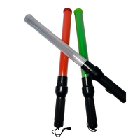 Bâton de signalisation LED rouge/vert, bâton de défense personnelle, haute qualité, étanche IP65, alimenté par batterie, lumière clignotante/constante pour avertissement routier