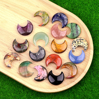 30mm Mini Moon Pocket Geschnitzte Kristall Sorgens teine Mond förmiger Edelstein DIY Schmuck für dekorative Geschenke