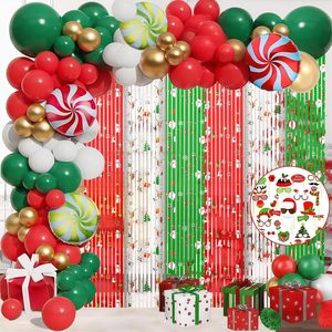 Cortina de Flecos Metálicos en Forma de Campana Navideña, Rojo, Blanco y Verde, Decoración para Fiestas, Personalizable - Product Image 3
