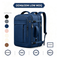 Tas Ransel Perjalanan Tahan Air 40L yang Dapat Diperluas, Penutup Ritsleting dan Pengait, Disetujui untuk Bagasi Kabin, Cocok untuk Perjalanan Bisnis, Santai, dan Akhir Pekan