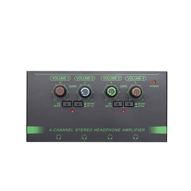 OEM H4 Professional 4 Channels Type-c/USB Interface Power Supply Mini Stereo Audio Headphone Amplifier Portable