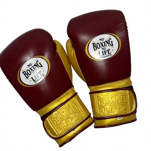 No Boxing No Life Gants de boxe d'entraînement personnalisés en cuir de vachette pour adultes avec fermeture auto-agrippante - Product Image 2
