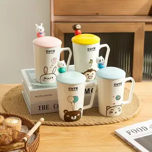 Tasses en céramique kupa en bois Animal nordique Ins Style luxe Silicone kupa bardak Chine de grande poignée dorée Sublimation Mug