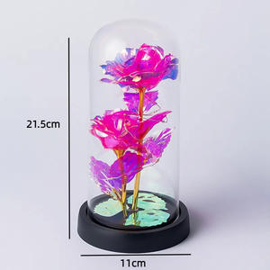 Lampe en verre avec feuille d'or rose, cadeau créatif pour la Saint-Valentin, la fête des mères, décoration, décoration d'usine - Product Image 2