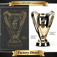 Coupe de champion de football personnalisée en argent écologique, impression UV, trophée en métal pour les événements sportifs