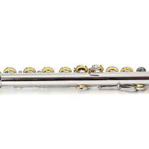 Flûte à 16 trous, clé E, accordée en Do, nickelée, à trous fermés, en laiton plaqué argent - Product Image 5