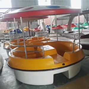 High quality 4-person pedal boat with kids human power boat funny water play games pedal Galvanized boat with child for sale