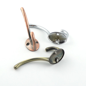Retro Bronze Wall Mount <b>Hooks</b> For Wardrobe And Cabinet Clothing Organizer Metal Hardware Antique Finish Bright Chrome Option - Product Image 3
