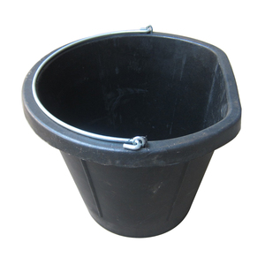 20 Quart phẳng mặt cao su xô, bền cao su tái chế xô cho bê tông, đen cao su Feeder Thùng với xử lý - Product Image 1