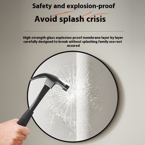 <span class=keywords><strong>Moderno</strong></span> autoadesivo vetro Non perforato 3D <span class=keywords><strong>specchio</strong></span> da parete per il bagno per la casa camera da letto wc lavandino spogliatoio <span class=keywords><strong>specchio</strong></span> per il trucco - Product Image 3