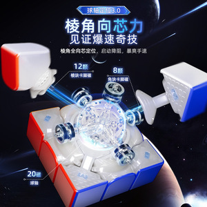 Cubo Mágico Magnético 3x3 con 20 Ejes de Bolas, Ajuste con una Sola Tecla, Juguete de Rompecabezas para Estimular el Cerebro de Adolescentes - Product Image 3