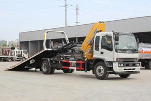 Dépanneuse 1SU/ZU FTR <span class=keywords><strong>avec</strong></span> empattement de 4500 mm, <span class=keywords><strong>grue</strong></span> articulée de 5 tonnes, <span class=keywords><strong>camion</strong></span> d'assistance routière 4x2 <span class=keywords><strong>avec</strong></span> <span class=keywords><strong>plateau</strong></span> inclinable et élévateur sous châssis - Product Image 3