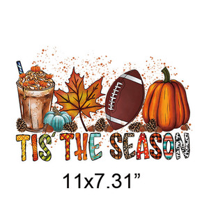 Adesivi Termotrasferibili DTF Personalizzati con Design 'It's the Season' per Magliette, Materiale PET, Trasferimenti in Vinile all'Ingrosso - Product Image 2