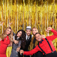 Großhandel Hochwertige Umweltfreundliche Farblich Vielfältige 1m*2m Lametta-Folien-Fransen-Vorhänge Weihnachtsparty Foto-Hintergrund