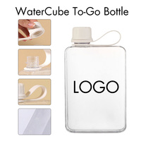 Bouteille d'eau carrée étanche en plastique Tritan de qualité alimentaire personnalisée de 500ml pour ordinateur portable