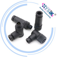 Conector de Sensor Actuador M12 de 5 Pines con Código A, Moldeado con Cable Impermeable de PVC PUR Blindado/No Blindado